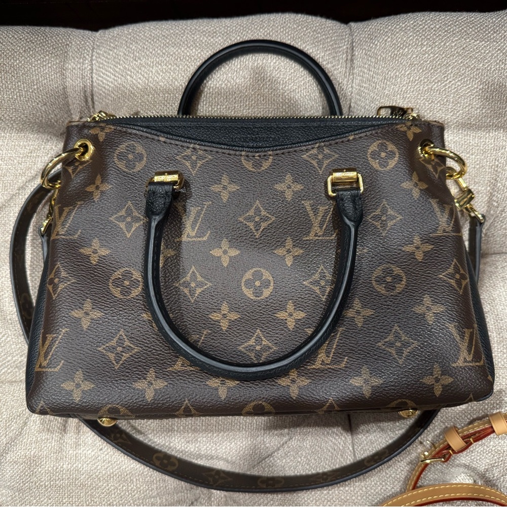 Louis Vuitton Black and Monogram Pallas BB Crossbody Shoulder Bag